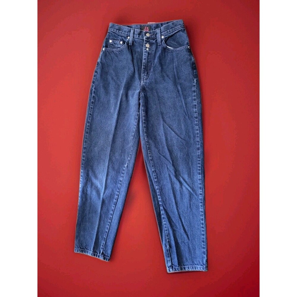 Vintage 80s 90s Sasson High Waisted Tapered Mom Jeans Dark Wash Size 9